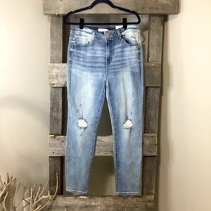 Zenana Lightly Distressed Skinny Blue Jean